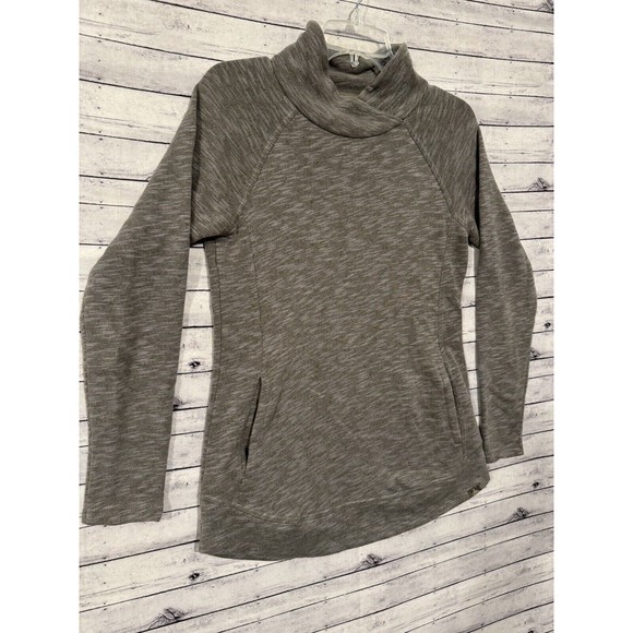 prAna Womens Calexa Tunic Sweater Sz XS Heather Green Pullover Active Pockets - Picture 3 of 15